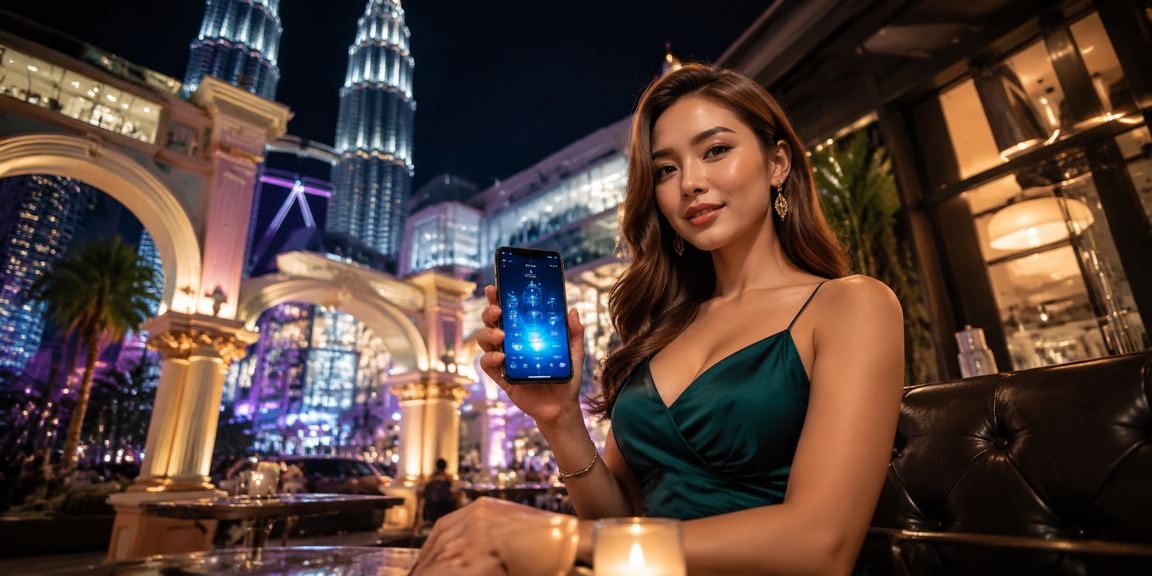 Pemain menggunakan telefon bimbit untuk slot jackpot kasino dalam talian di Kuala Lumpur