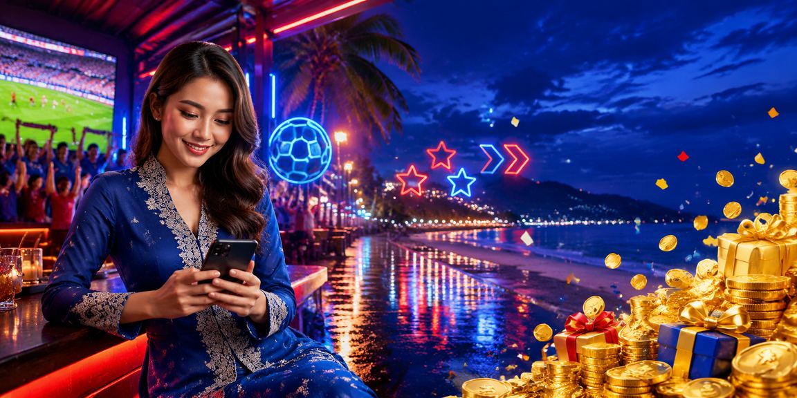 Pengguna menerima bonus cashback bergaya Malaysia di Langkawi dengan suasana perayaan tempatan